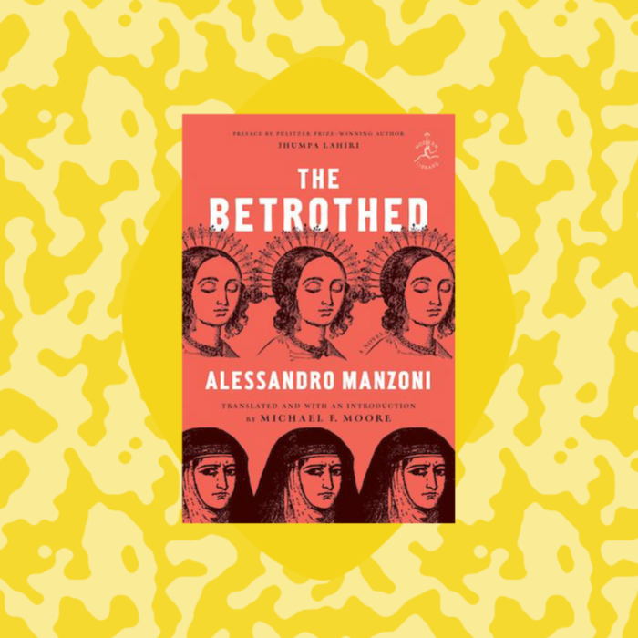 graphic of the front cover of a book that reads "The Betrothed by Alessandro Manzoni"