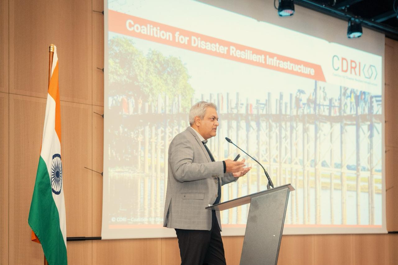 Amit Prothi speaking in Geneva, March 2024 (Photo Courtesy of CDRI)