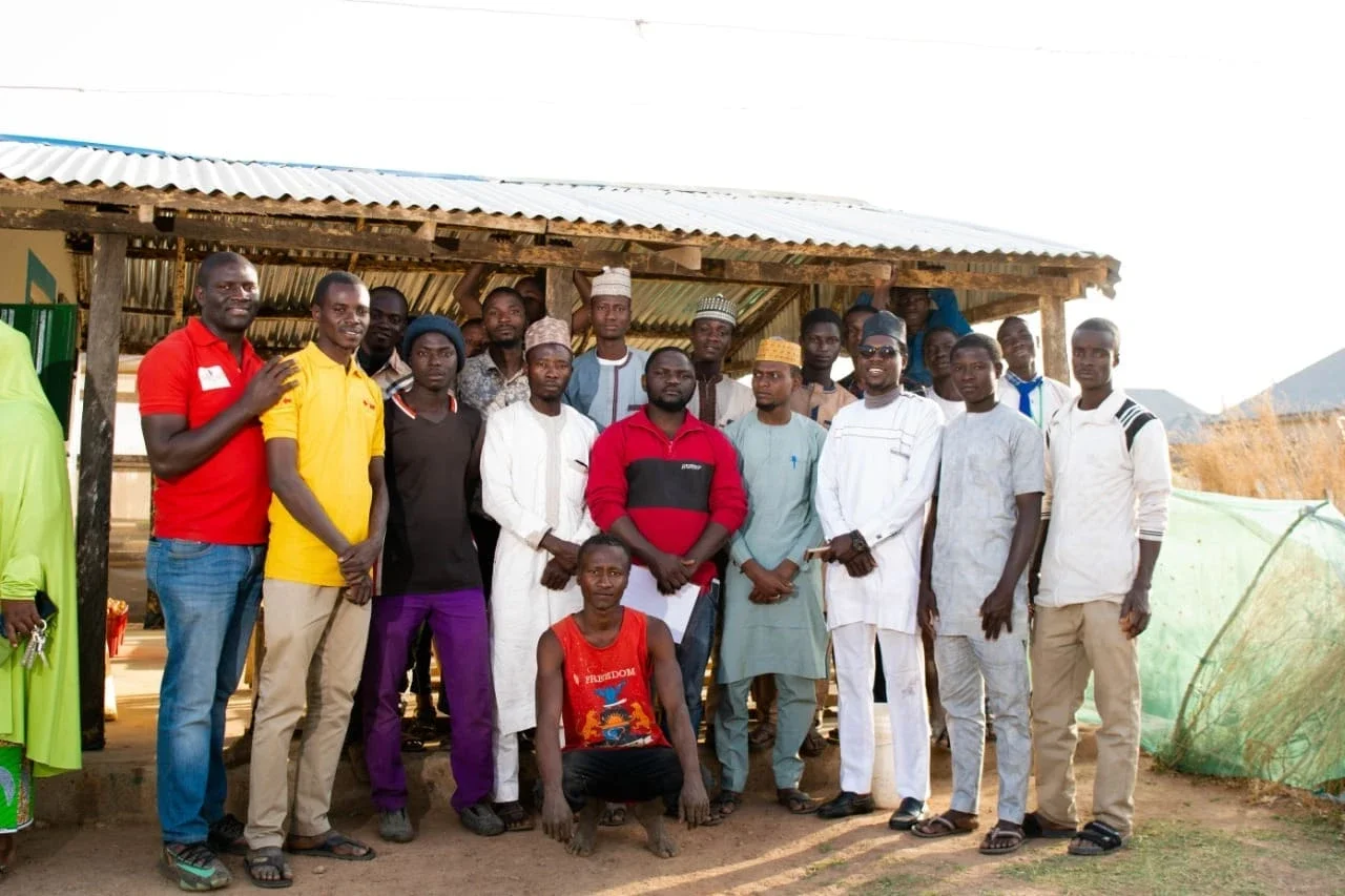 Members of the Farmers' Service Centre standing together.