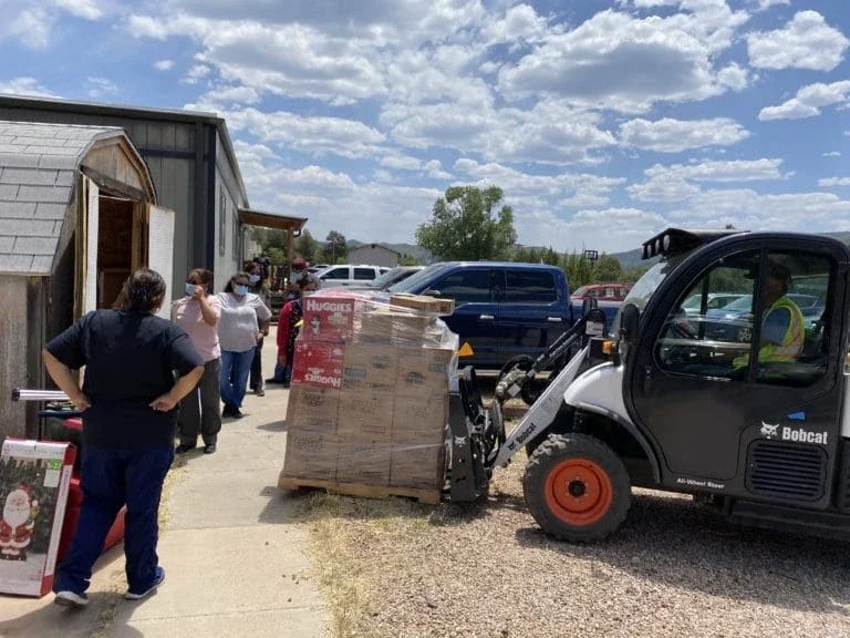 Vehicle transporting diapers.