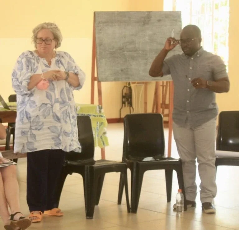 Man and Woman at a Media Science Cafe in Malawi