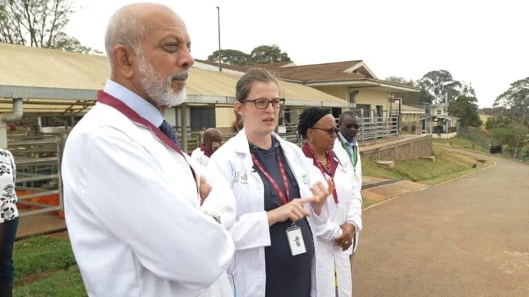 Dr. Naveen Rao, Senior Vice President, Health Initiative, during a visit to ILRI (Photo Credit Evan Stulberger)