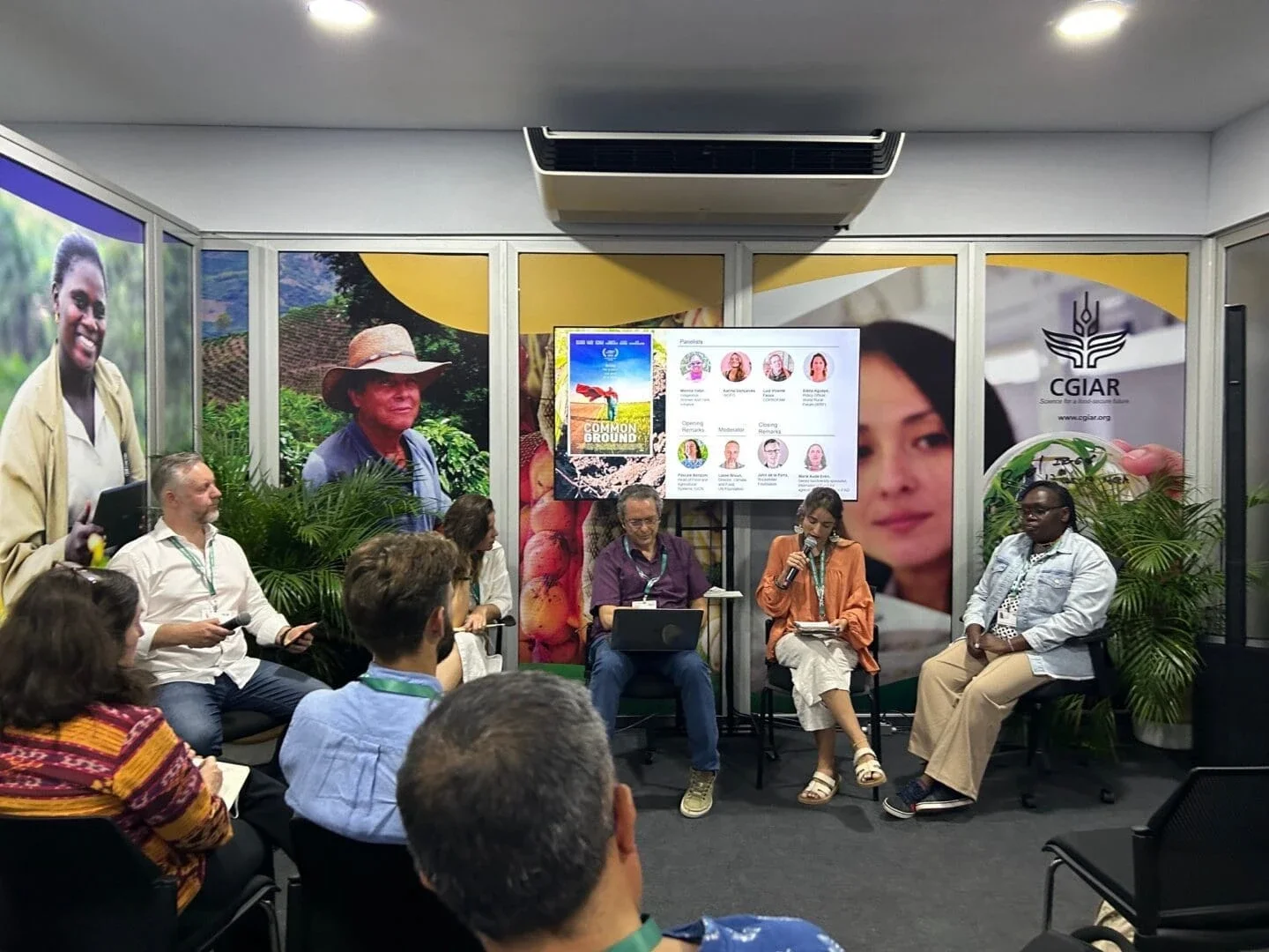 A panel at COP16 featuring frontline regenerative farmers (Photo Credit John de la Parra)