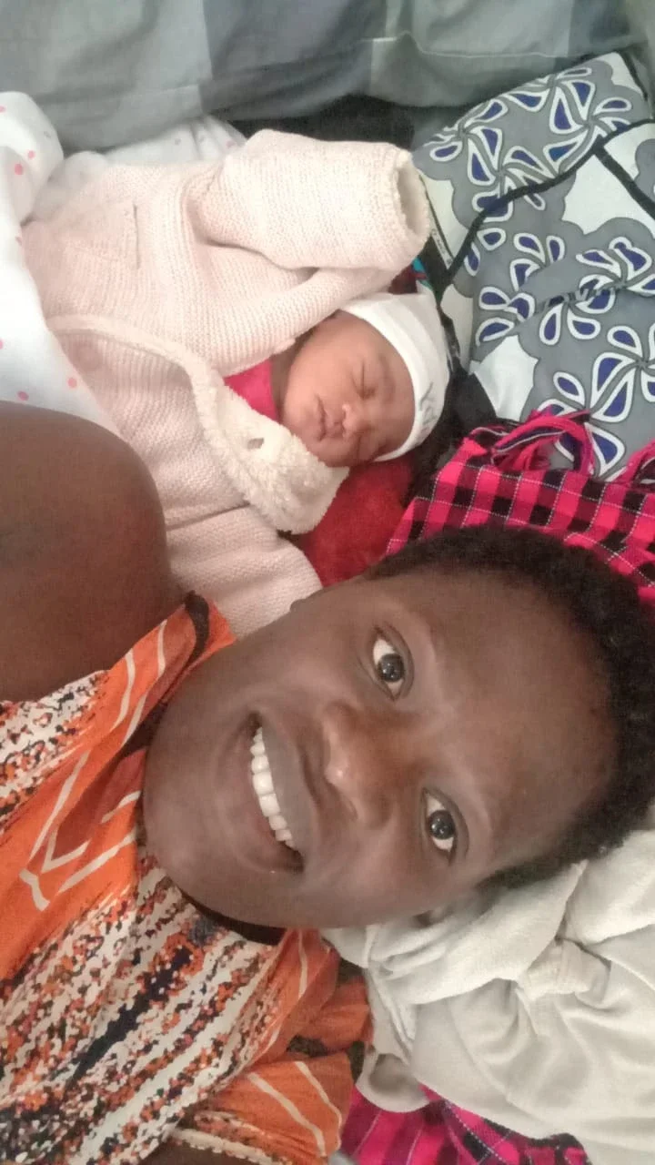 Edna Chizi with her new baby in February 2025 (Photo Courtesy of Edna Chizi)