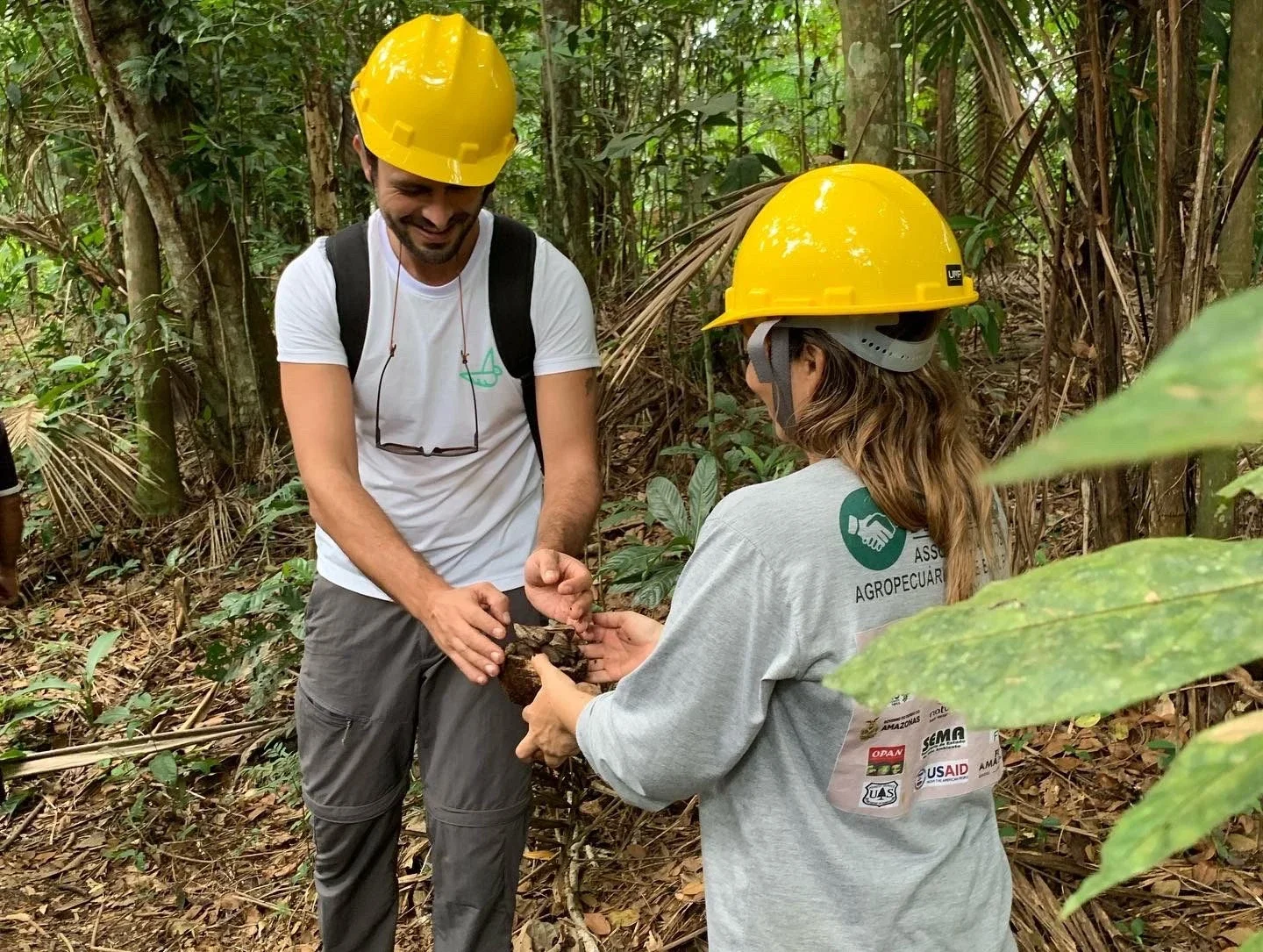 Marcelo Cwerner with a Brazil nut association president, visiting a collecting field (Photo Courtesy of Marcelo Cwerner)