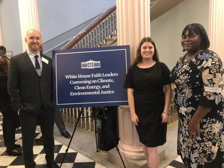 Badejo (far right) and Karelas (far left) were invited to the White House to speak about The Brook solar project. (Photo Courtesy of RE-volv)